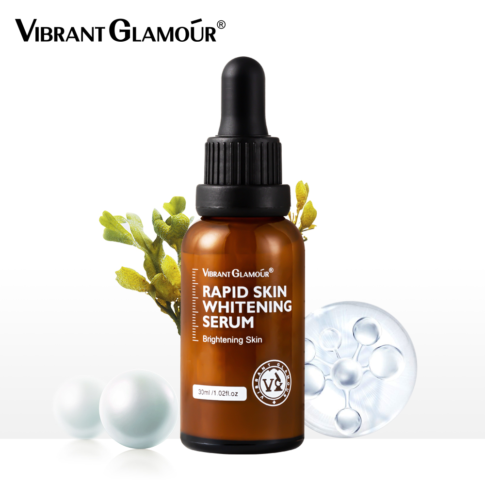 Gambar VIBRANT GLAMOUR Rapid Skin Whitening Serum Nicotinamide Pearl Powder Bleaching Face Essence Brightening Fade Dark Spots Freckles 30ml