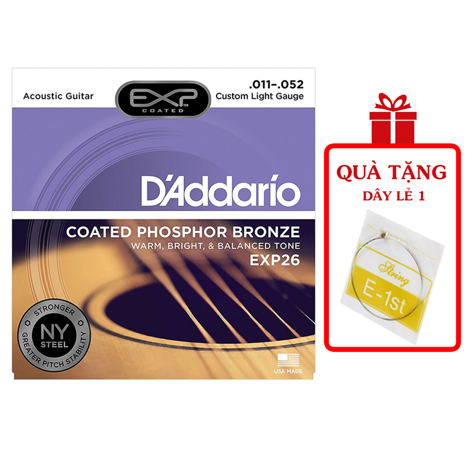 Dây đàn guitar acoustic d'addario exp 26