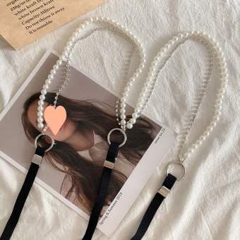 MZP Dây đeo quần Đàn hồi Dây đai nẹp lưng chữ Y Dành cho Nữ Kẹp dây đeo Dây đeo Chuỗi Ngọc Trai Hiệu suất Treo 3 kẹp Dành cho người lớn Kẹp dây đeo Bộ dây đeo cà vạt Phụ Kiện Áo sơ mi Kẹp Treo Quần