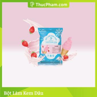 Bột Làm Kem Tươi THUCPHAM.COM Vị Dâu - Túi 1kg - Công Thức Độc Quyền Mang Hương Vị Mới, Thơm Ngon, Không Gắt, Không Hắc