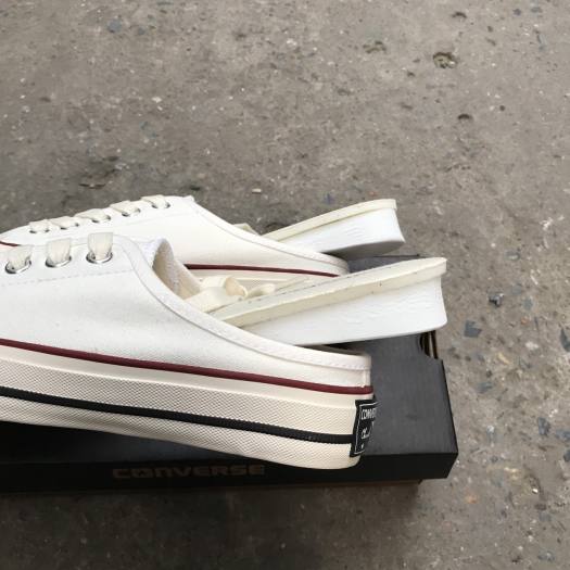 FULL BILL BOX Giày Converse Đạp Gót Thời Trang Nữ Màu Đen/Trắng