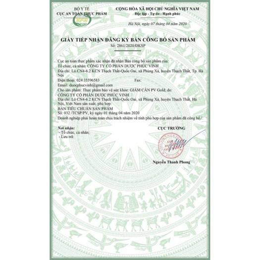 Viên Uống Giảm Cân Pv Gold hỗ trợ giảm cân hiệu quả Dược Phúc Vinh 60 Viên