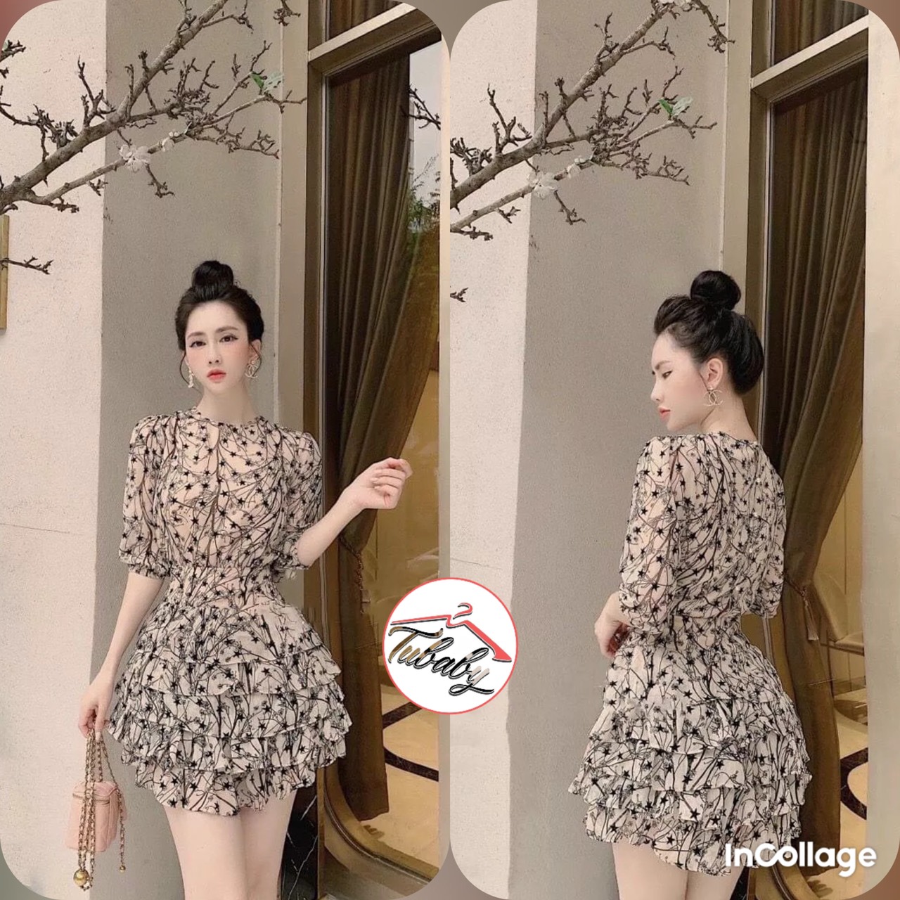 [HCM] Váy Nữ Tay Lỡ Cổ Tròn, Xếp Tầng Công Chúa Thời Trang Dự Tiệc Trẻ Trung Sang Trọng
