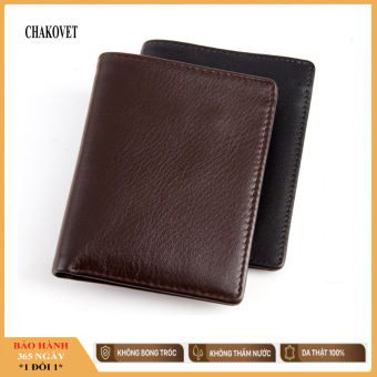 Ví Nam da bò dáng đứng nhiều ngăn có khóa kéo, Bóp tiền nam Chakovet CKVD.379