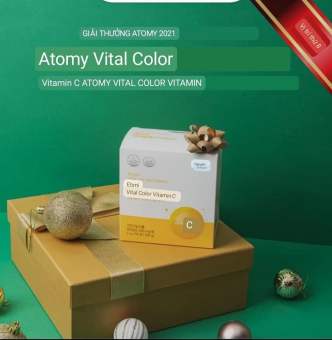 Vitamin C trái cây thiên nhiên 500mg, hấp thu nhanh, không gây hại dạ dày, tăng sức đề kháng, làm đẹp da, ngăn ngừa cảm cúm  - Atomy Vital Color Vitamin C 500mg - 애터미 비타컬러 비타민C - 500mg (2g x 90 gói)