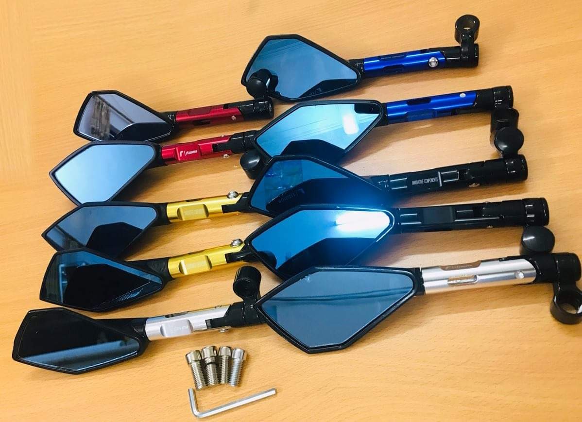 KÍNH CHIẾU HẬU XE MÁY RIROMA 5 CẠNH GIÁ 1 CÁI BÊN TRÁI