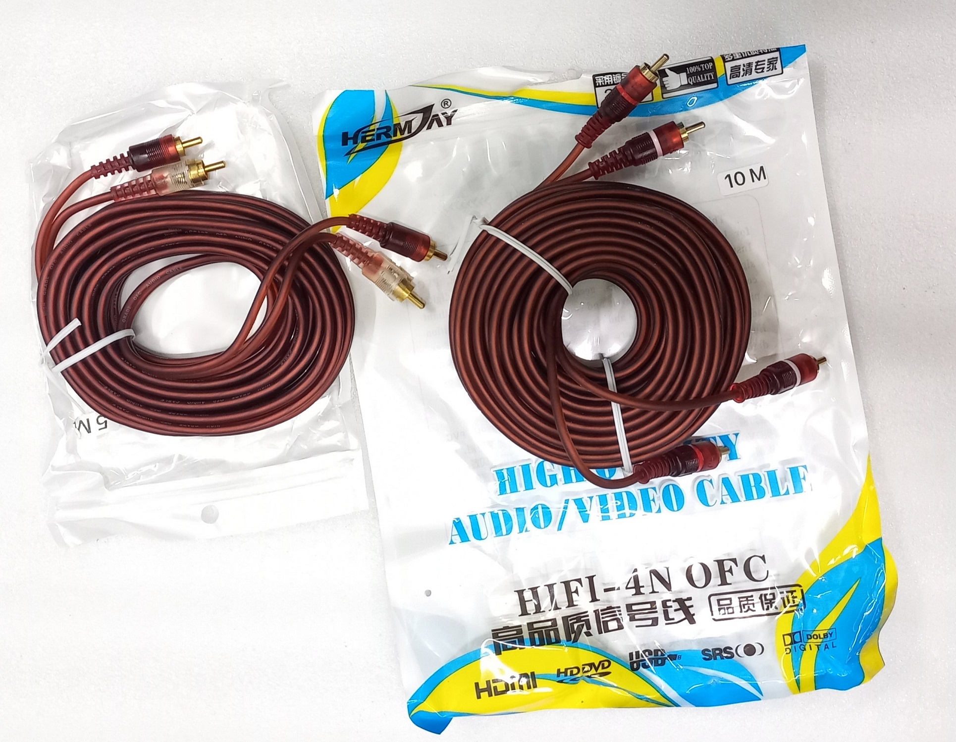 Cáp loa 4 đầu hoa sen rca dài 5m/10m cao cấp
