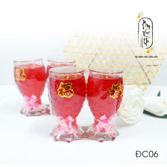 Đèn cầy ly cúng Cá Lớn Đuôi Đỏ ĐC06 cao 13.5 cm (Giá một cặp)