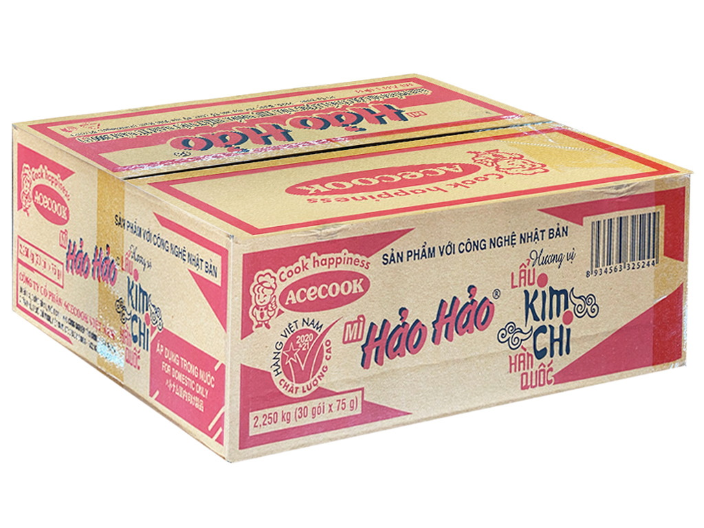 Thùng mì 30 gói mì hảo hảo hương vị lẩu kim chi hàn quốc 75g