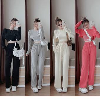Set 3 món - chất liệu thun cotton co giản - thiết kế kiểu dáng thể thao trẻ trung năng động cá tính