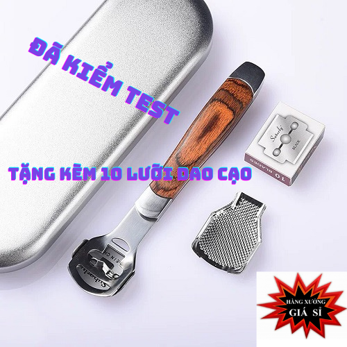 Dụng cụ chà gót chân tẩy da chết kèm 10 lưỡi dao cạo | dao cạo da chết gót chân – bào gót chân