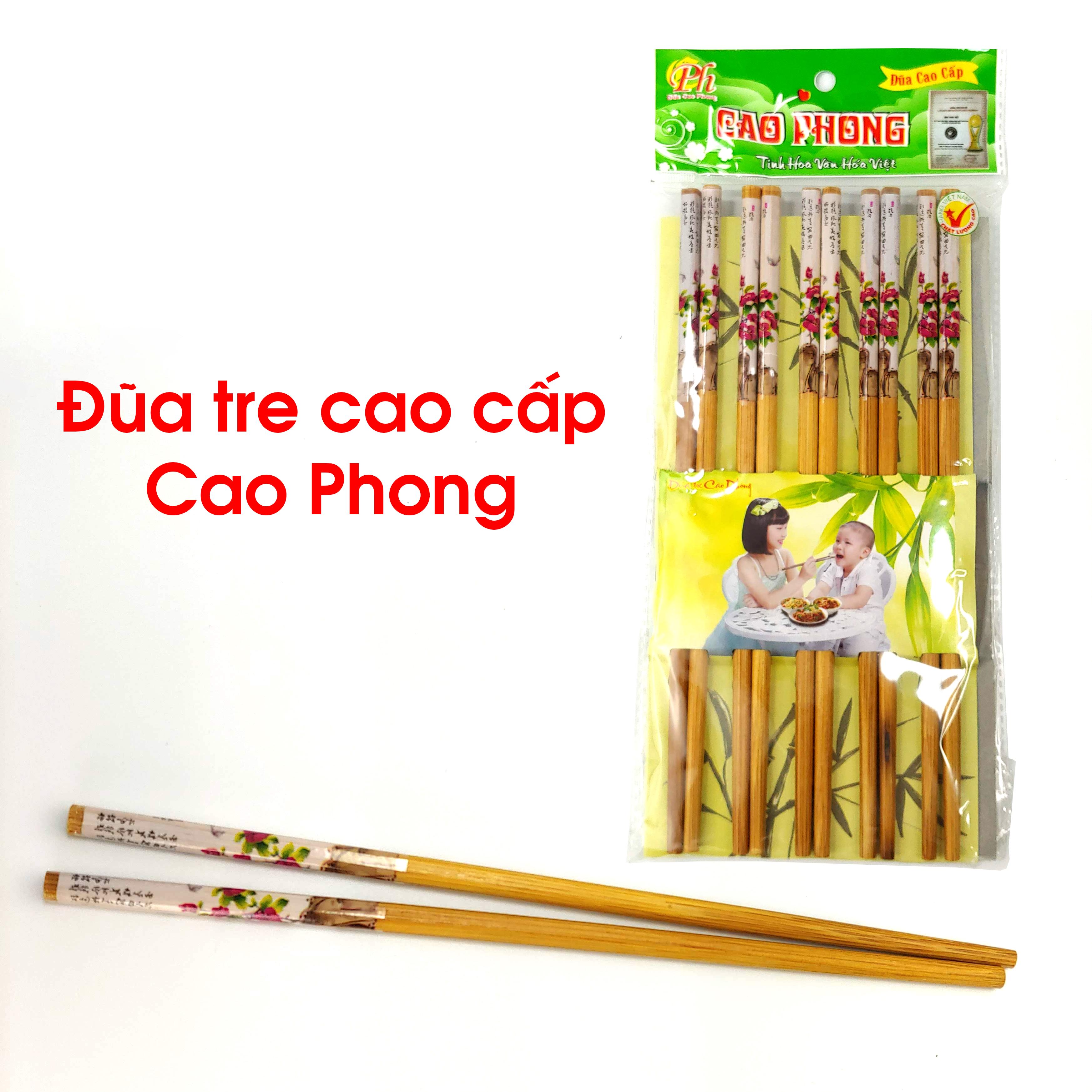 Đũa tre cao phong cao cấp hàng việt nam clc vỉ 10 đôi