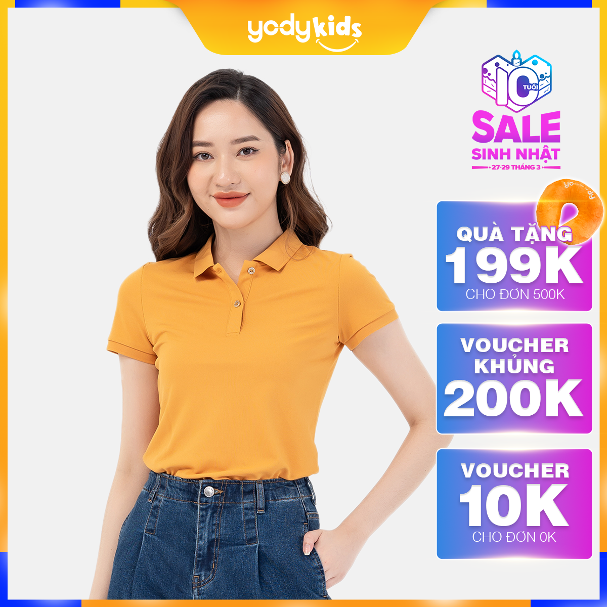 Áo polo nữ café YODY thiết kế cổ trơn siêu nhẹ thoáng khí, áo phông nữ cổ bẻ khử mùi chống tia UV APN4388