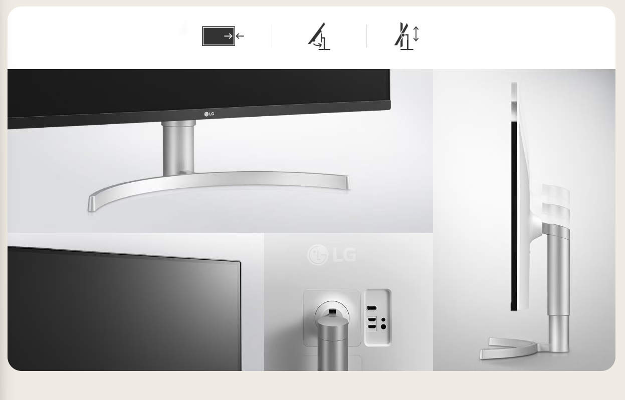 LG 32UN650K-W 31.5" UHD IPS Productivity Monitor