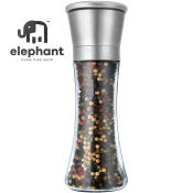 Elephant Stainless Steel Salt/Pepper Grinder - Adjustable Ceramic Grinder