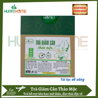 Trà giảm cân thảo mộc Hunahome hộp 60 túi lọc