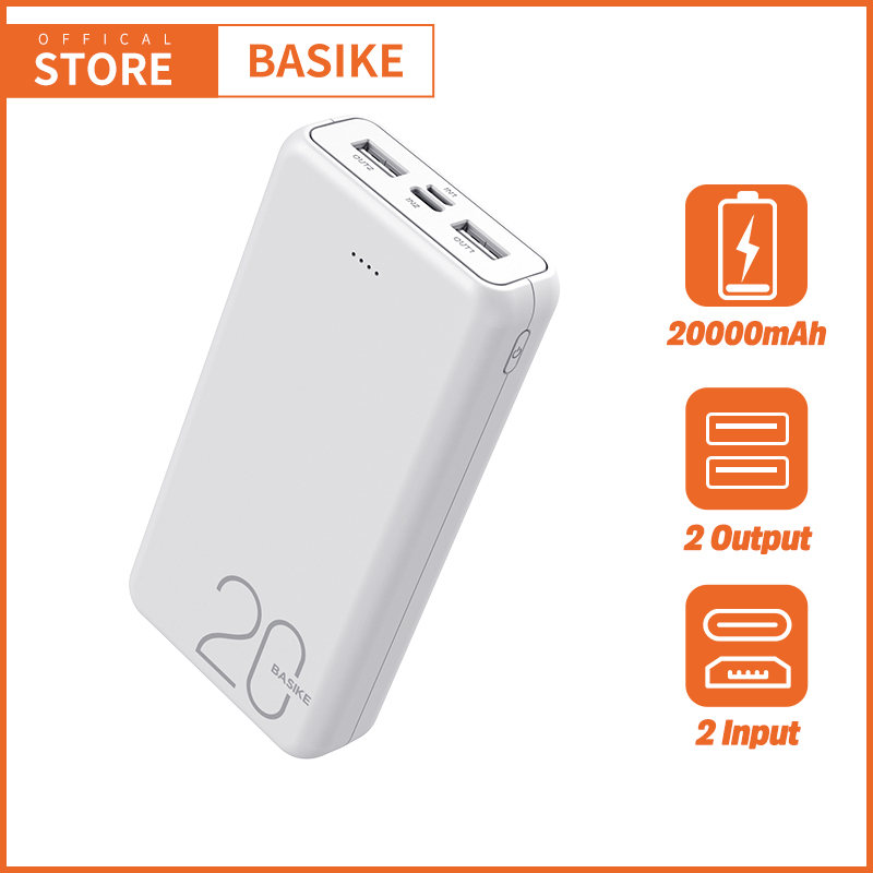 BASIKE Sạc dự phòng 20000MAh dung lượng lớn rẻ Đầu vào kép đầu ra kép sạc nhanh cho điện thoại di động iphone huawei oppo poco samsung pin khủng
