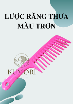 LƯỢC NHỰA RĂNG THƯA MÀU TRƠN CAO CẤP lược chải tóc loại lớn lược tạo kiểu mẫu tóc chuyên nghiệp lược gia đình chải đầu KUMORI STORE