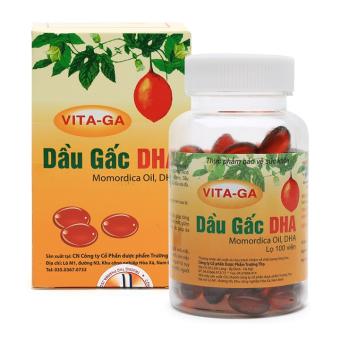 Viên uống bổ mắt dầu gấc VITAGA - DHA ( Trường Thọ) bổ sung tinh chất gấc, vitamin E và DHA cho da sáng, trí nhớ tốt-Hộp 100 viên
