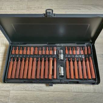 Bộ tuýp lục giác hoa thị 40 chi tiết Kapusi, đựng trong hộp thép sơn tĩnh điện, BH 12 tháng CRV