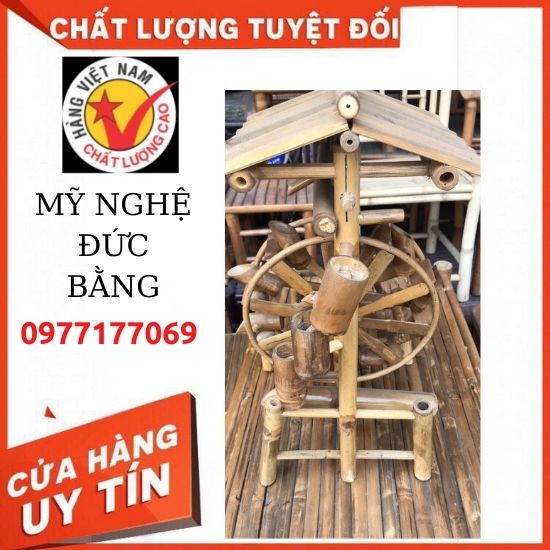 Guồng nước tre cho hồ cá cao 65cm ,45cm ,thác nước bằng tre phong thủy tiểu cảnh cho hồ cá,non