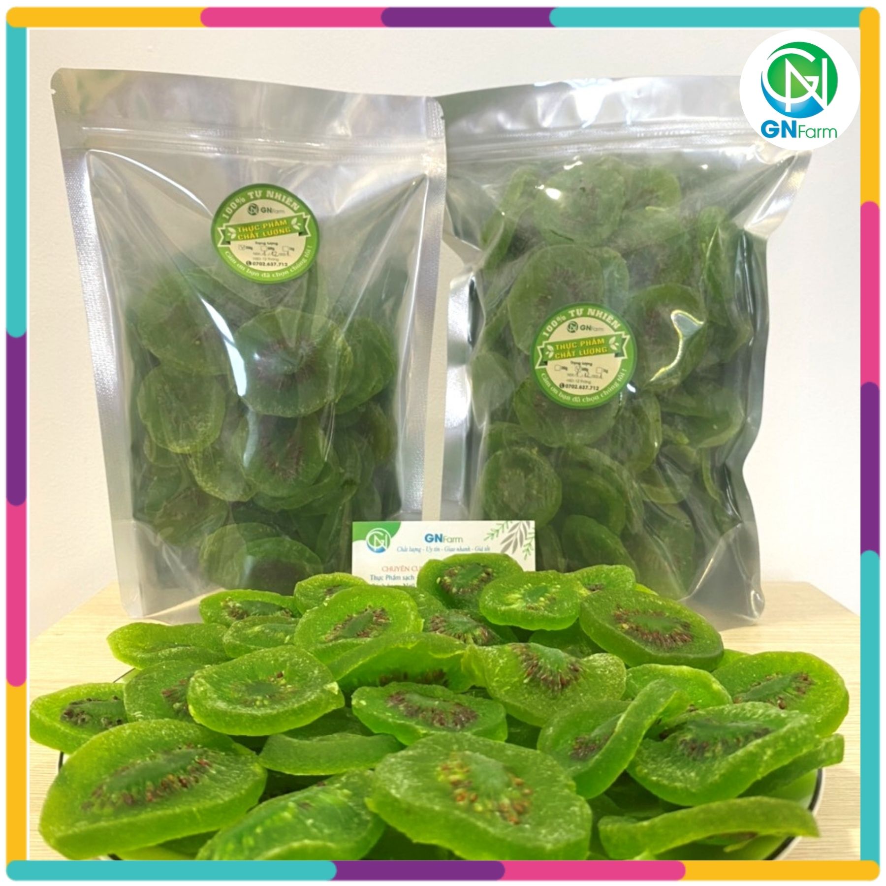 Kiwi sấy dẻo đà lạt mứt kiwi xanh ngon dai chuẩn vị tự nhiên - túi 1kg