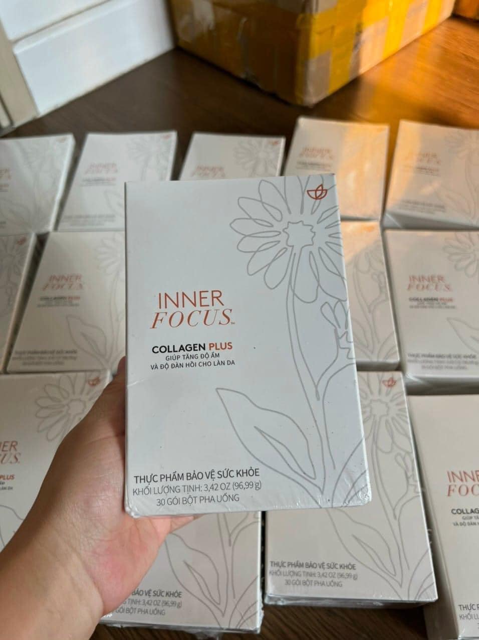 Collagen inner focus nuskin đẹp da mờ nám colagen 30 gói bột