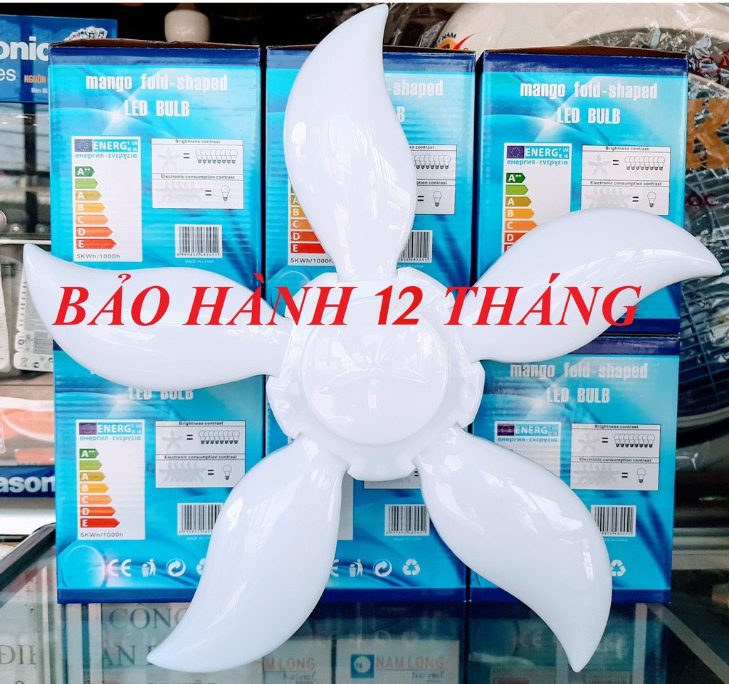 Bóng đèn led hình 5 cánh quạt 75w, đèn led 5 cánh siêu sáng