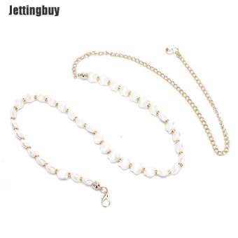 Jettingbuy Yech Vỏ Ngọc Trai Mới Thắt Lưng Cho Váy Fancy Women Dây Thắt Lưng