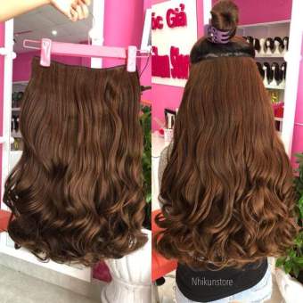 Tóc giả kẹp nửa đầu kẹp xoăn dợn dài phong cách hàn quốc. v45