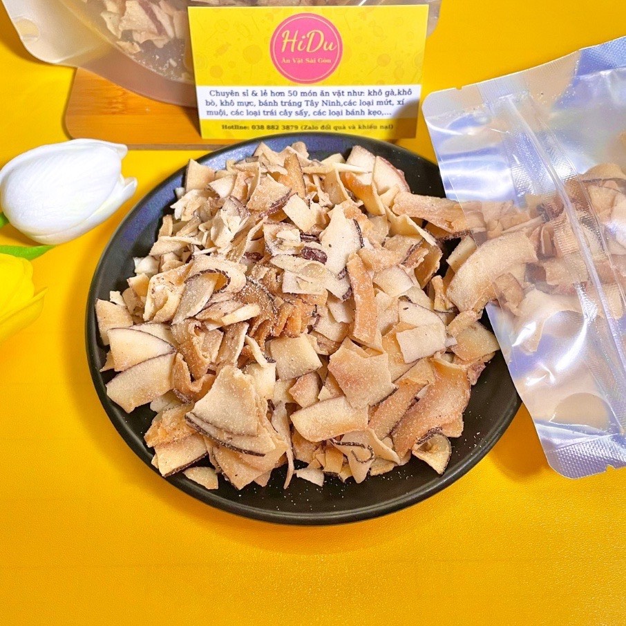 Dừa sấy giòn bến tre gói 500gram - giòn ngon đặc biệt - dừa sấy ca cao