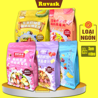 Ngũ Cốc Sữa Chua Hoa Quả Trái Cây Sấy Khô Oatmeal Yến Mạch Meizhoushike 400G - Ngũ Cốc Ăn Kiêng Giảm Cân Tăng Cân Dinh Dưỡng - Đồ Ăn Nội Địa Trung Quốc - Ngũ Cốc Ăn Sáng Trái Cây Mix Hạt Ăn Liền - Bánh Kẹo Ruvask