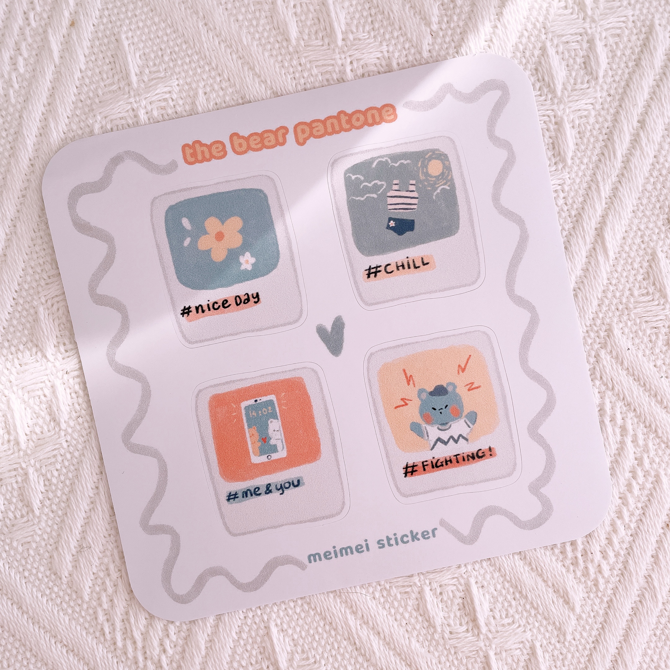 Bé Bear - Set Sticker Pantone Mini Cute Tông Pastel