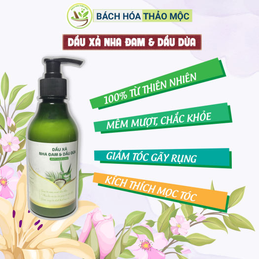 Dầu Xả Tóc Nha Đam Và Dầu Dừa HandMade 100% Thảo Dược Thiên Nhiên Giúp Tóc Chắc Khỏe | Bách Hóa Thảo Mộc