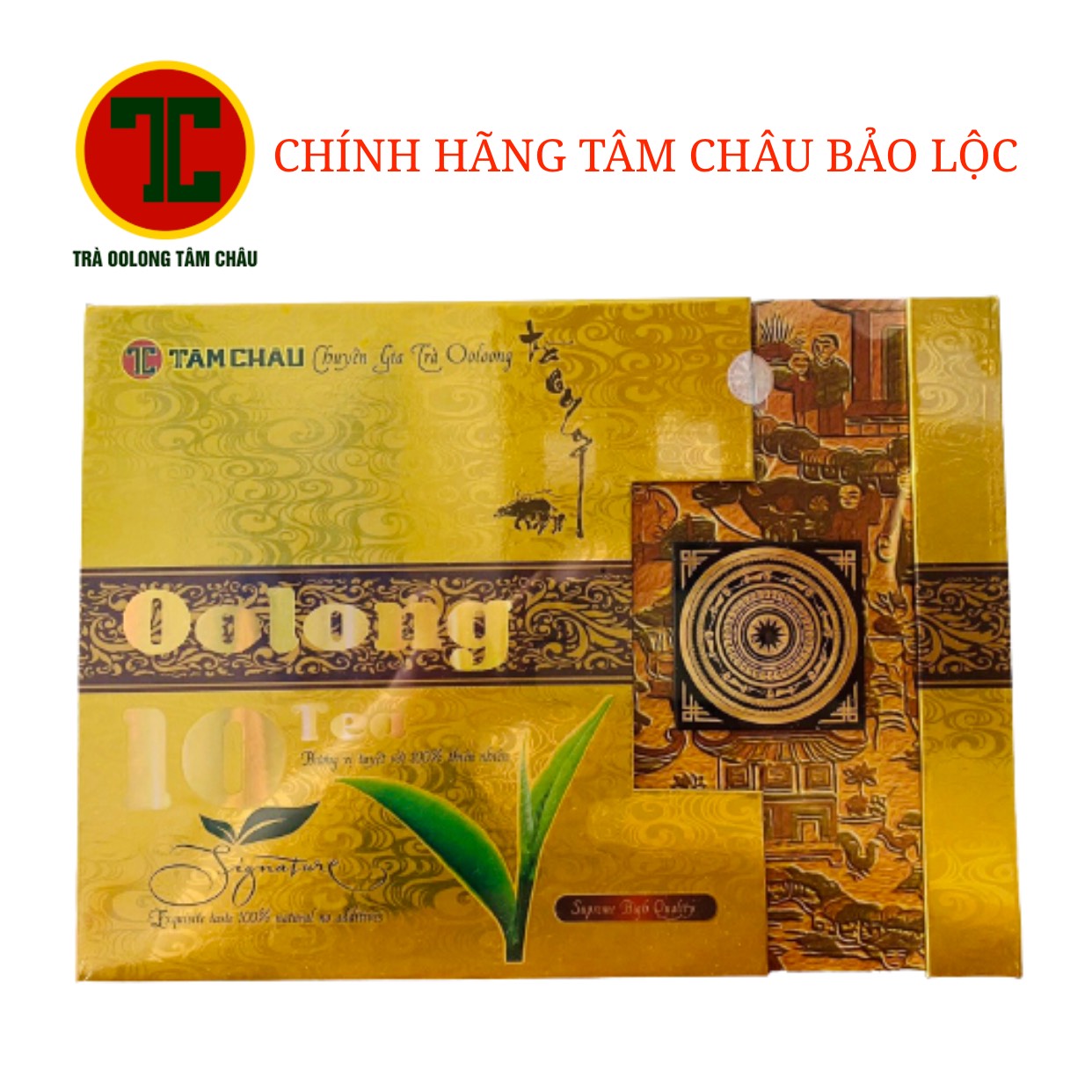 Trà Oolong Tâm Châu 10 tea hộp 320g - Quà biếu sang trọng Chính hãng Tâm Châu Bảo Lộc