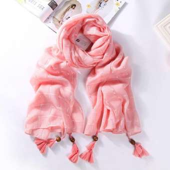 Khăn choàng cổ kẻ sọc thời trang - Khăn choàng màu hồng