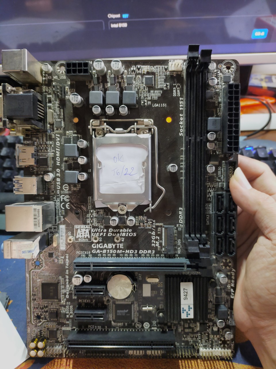 Main gigabyte ga b150m-dh3 ddr3 - b150m socket 1150v1 dùng ddr3 - bảo hành 3 tháng - có hdmi