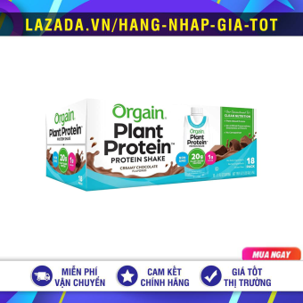 THÙNG 18 SỮA PROTEIN HỮU CƠ ORGAIN PLANT BASED PROTEIN SHAKE HƯƠNG CHOCOLA 330ML x 18 MỸ