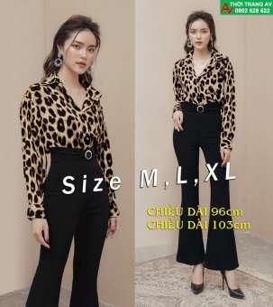 Jumpsuit - Đồ bay dài ống loe phối họa tiết da beo cực hot - AV6236