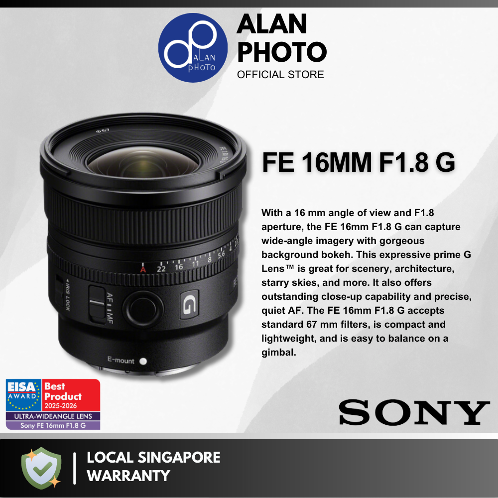 Sony FE 20mm F1.8 G Lens For Sony FE [SEL20F18G] | Sony Singapore