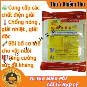 1 kg Gluco KC, Bổ Sung Chất Điện Giải Thảo Dược, Vitamin, Tăng Đề Kháng, Chống Stress, Giải Nhiệt, Giải Độc, Chống Nóng, Không Cần Quạt, Quạt Hơi Nước, Dành Cho Lợn, Gà, Mèo, Chuột, Thỏ, Thú Cưng - Khiêm Thu