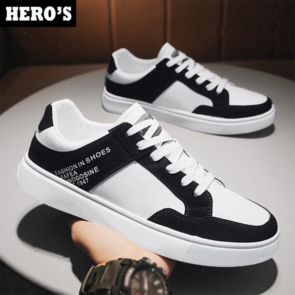 Giày nam thể thao HERO'S sneaker trắng đẹp cổ cao cho học sinh đi học đi làm cao cấp Mã TVN