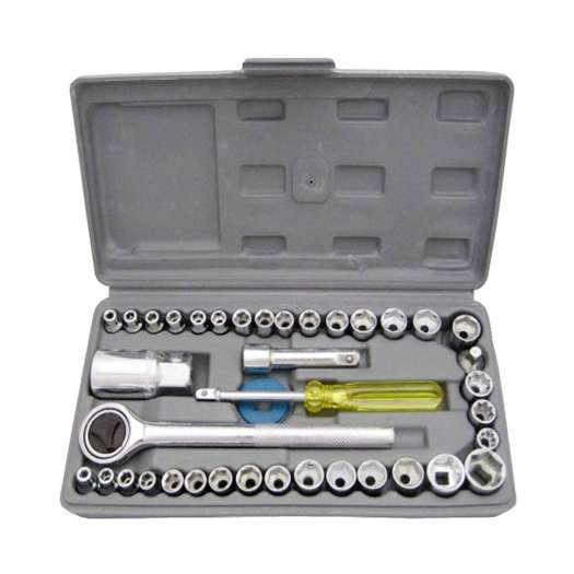Bộ khẩu mở siết ốc và bugi 40 chi tiết Khẩu vặn ốc, bộ típ sửa xe, Dụng cụ sửa chữa đa năng, Bộ khẩu mở siết ốc chất lượng Bộ cờ lê mở siết ốc 40 chi tiết đa năng Clever Mart,Bộ dụng cụ mở bu lông ốc vít