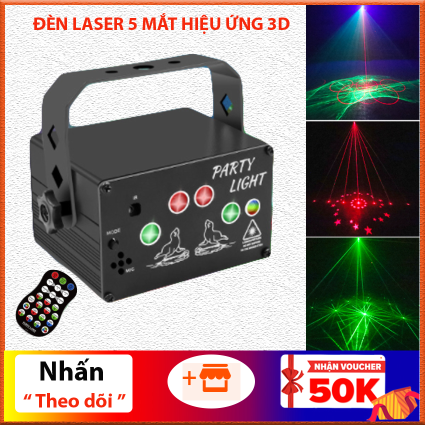 Đèn led laser hiệu ứng 3D đèn trang trí sân khấu phòng karaoke vũ trường - Đèn laser phòng bay cảm ứ