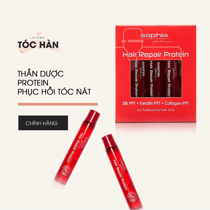 Protein phục hồi tóc hư nát sophia platinum hair repair protein 10 x 13ml