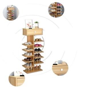 kệ giày gỗ, kệ giày cây LOẠI 6 TẦNG - 1 NGĂN KÉO- gỗ MDF