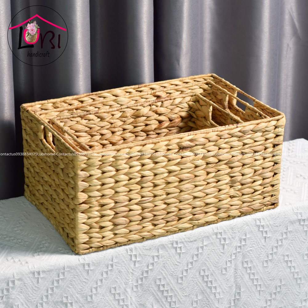 - Sọt đựng đồ lục bình hình chữ nhật bộ 3 - set basic