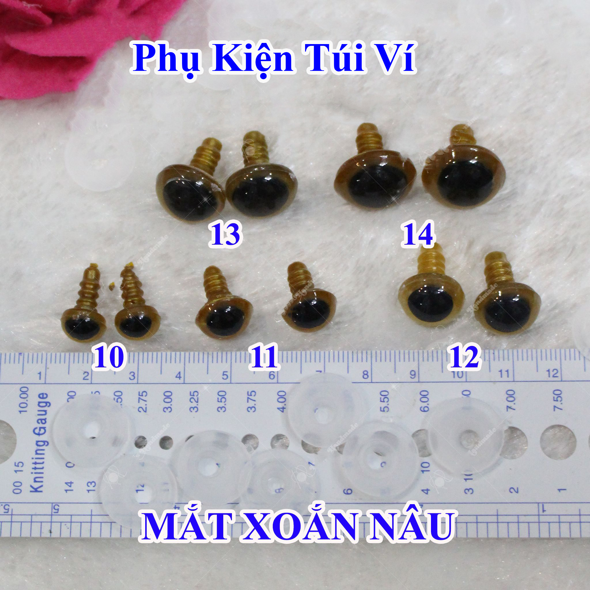 Mắt xoắn nâu làm thú bông