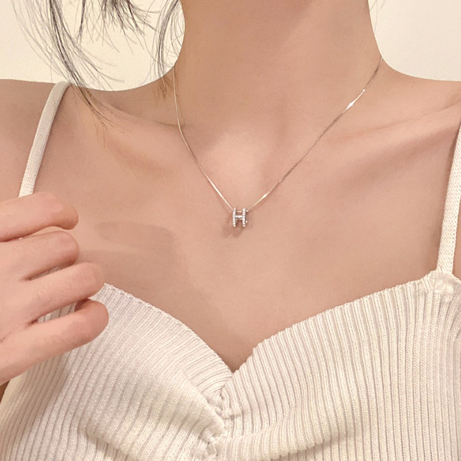 [HN] Vòng cổ/dây chuyền mặt chữ H thiết kế đơn giản thời trang cho nữ