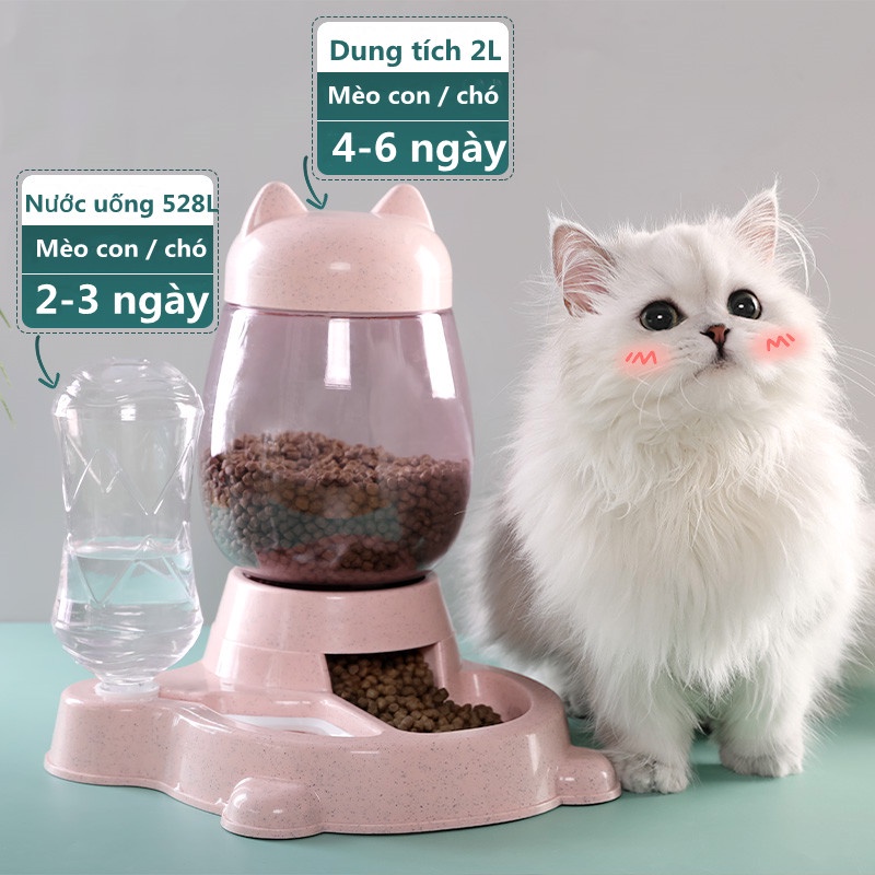 Khay đựng thức ăn tự động cho thú cưng，dụng cụ cho thú cưng ăn uống tự động tiện lợi, đồ dùng cho thú cưng